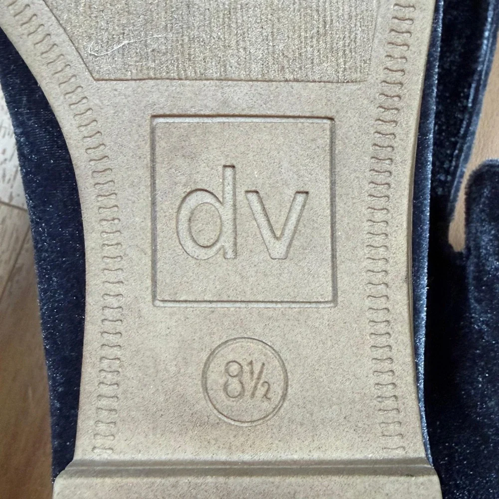 DV Dolce Vita Womens Blue Velvet Smoking Slipper Loafers Flats SZ 8.5 F16831342